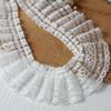 4Meters 5.8cm Wide High End White Eyelashes Pleated Lace Accessories Sleeves Skirts Collars Handmade Ribbon Decorations for Clothing