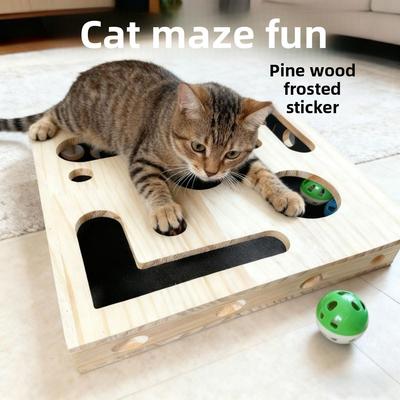 With Bell Ball Cat Nail File Box Sandpaper Inside Interactive Interactive Cat Toy Maze Tunnel Cat Scratching Posts Kitten