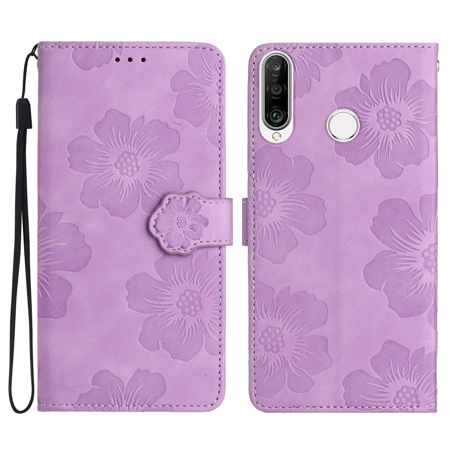 

Чехол-книжка для Huawei P30 Lite/P30 Lite New Edition/nova 4e, из ПУ кожи с тиснением в виде цветов, подставка, чехол для телефона Purple