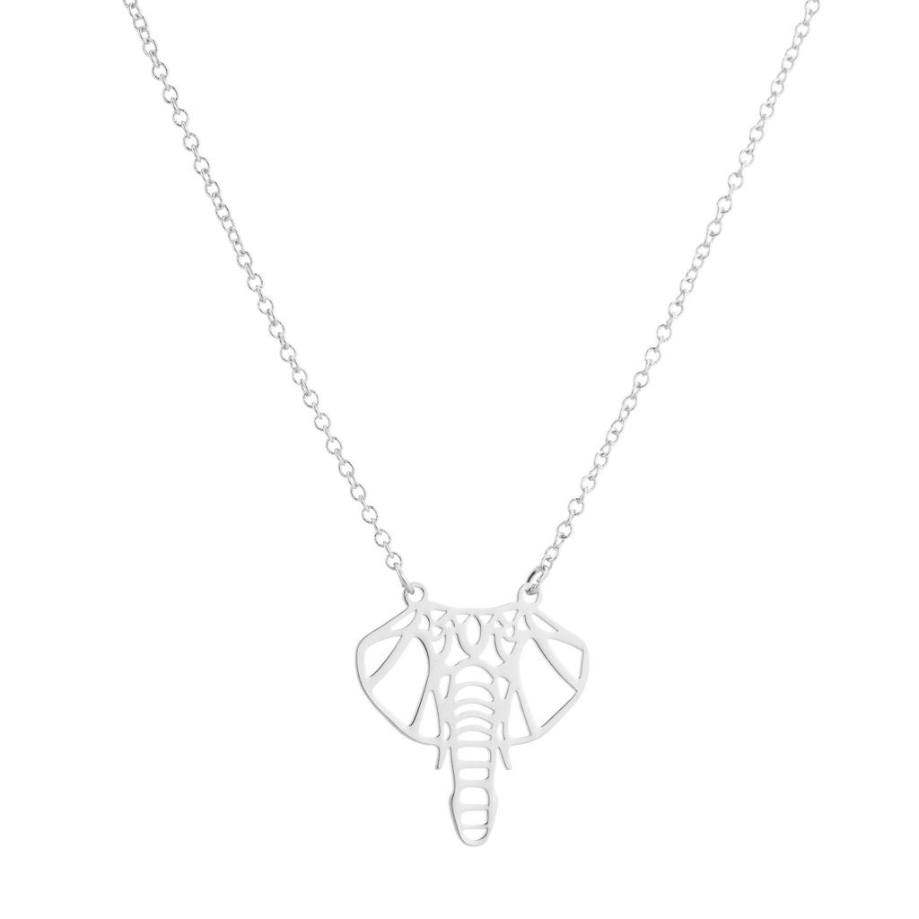 Elegant Women's Stainless Steel Origami Pendant Necklace