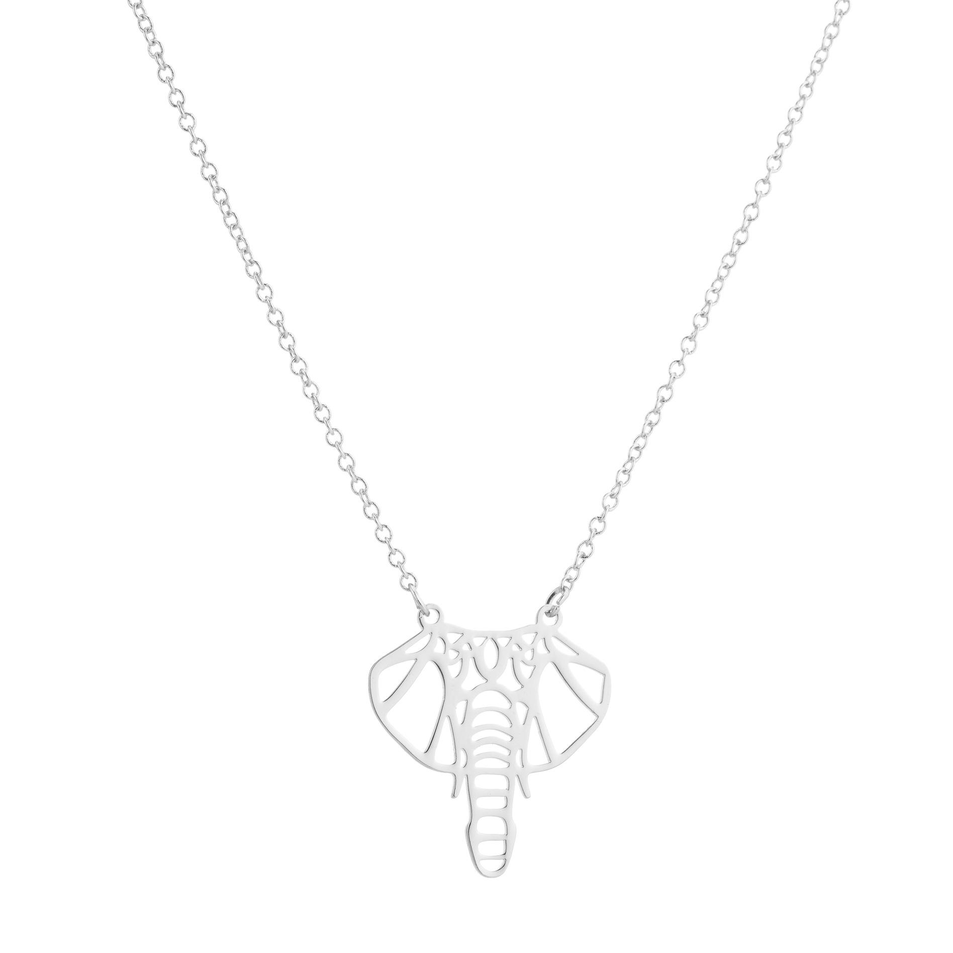 Elegant Women s Stainless Steel Origami Pendant Necklace