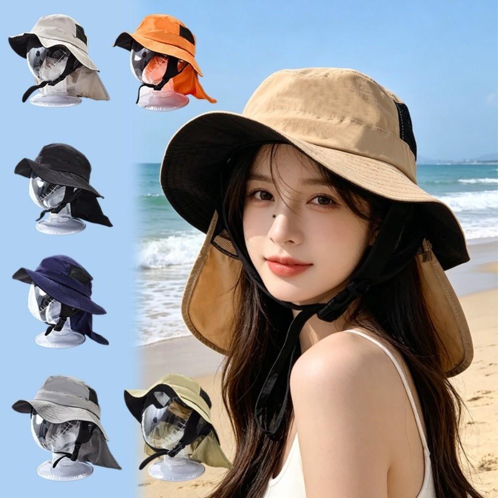 Adjustable Fisherman Hat Sun Protection Shawl Bucket Hat Fashion Beach Cap Outdoor