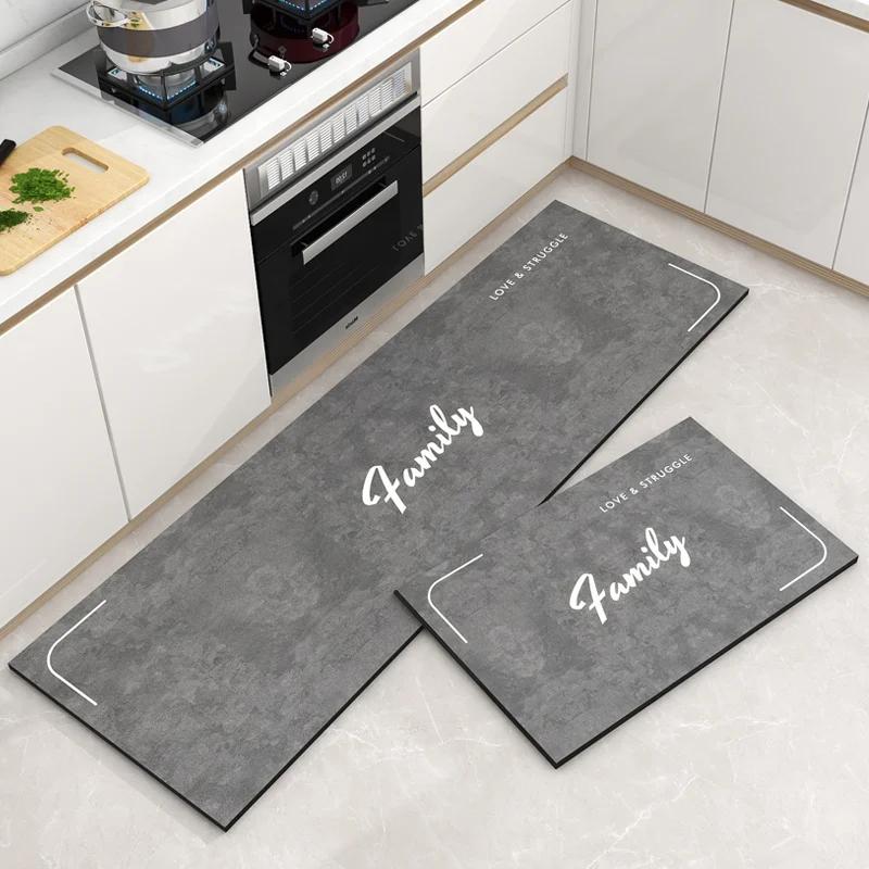 American Kitchen Floor Mats PVC Leather Waterproof Doormat Anti-slip Balcony Sink Carpet Anti-fouling Dirt-resistant Foot Mats