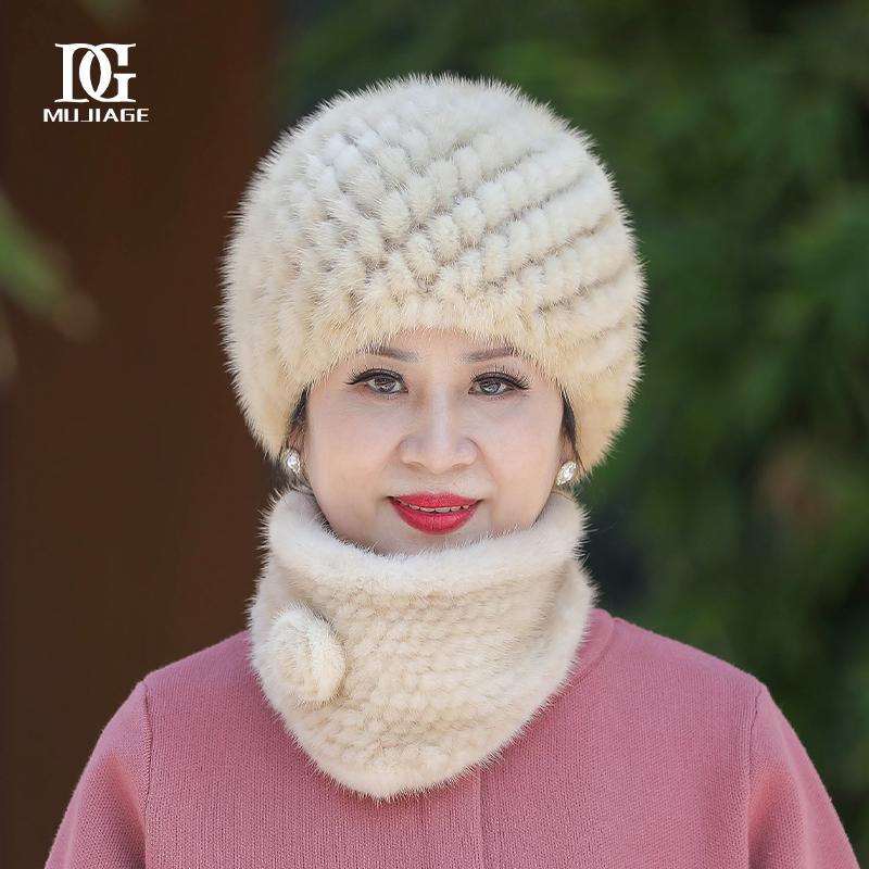 Mink Hat Winter Mink Hair, Mink Hat for Warm Grandma, Middle Aged and Old Lady, Mother's Hat