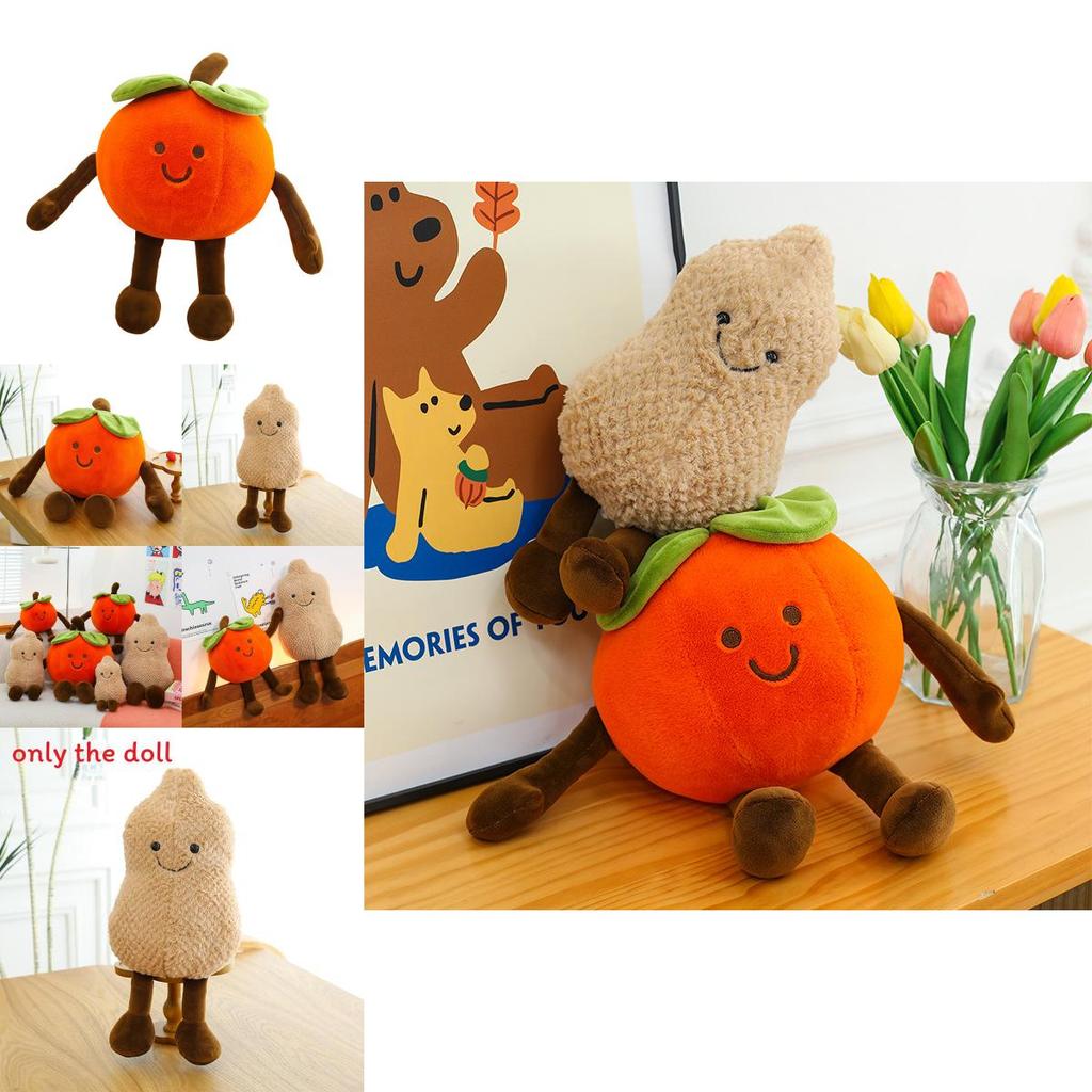 Novelty Plush Pillow With Persimmon And Peanut Animal Designs For Kids And Collectors