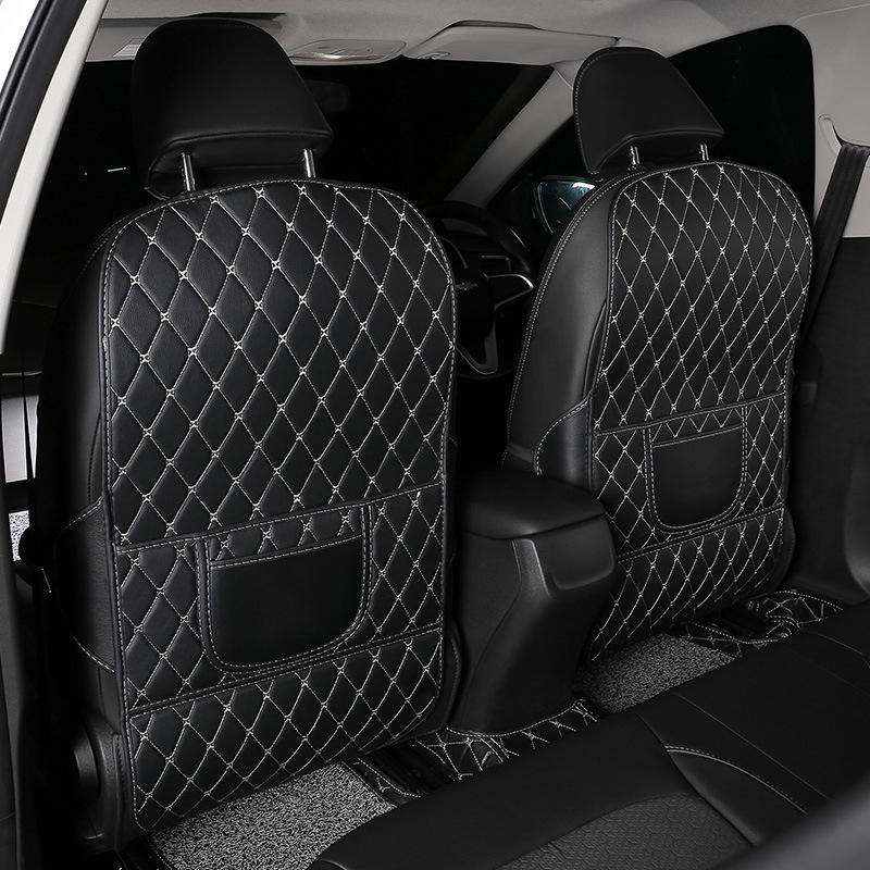New Car Anti-Kick Mats PU Leather Auto Seat Back Mats Protector Cover For Children Car Back Seat Anti-Dirty Pad Car Accessories