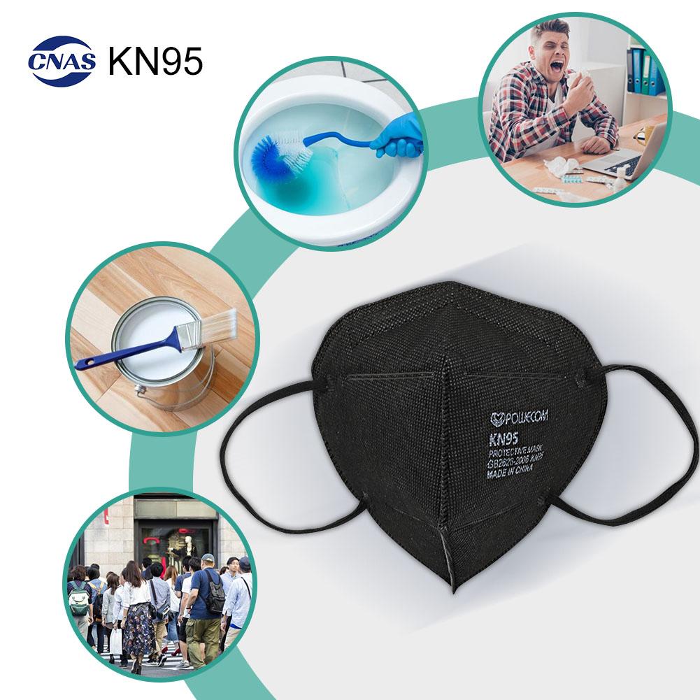 KN95 Mask Powecom Protective Reusable KN95 Face Masks Breathable and Safety Dust Black Mask 95% Filtration Mouth Muffle Cover