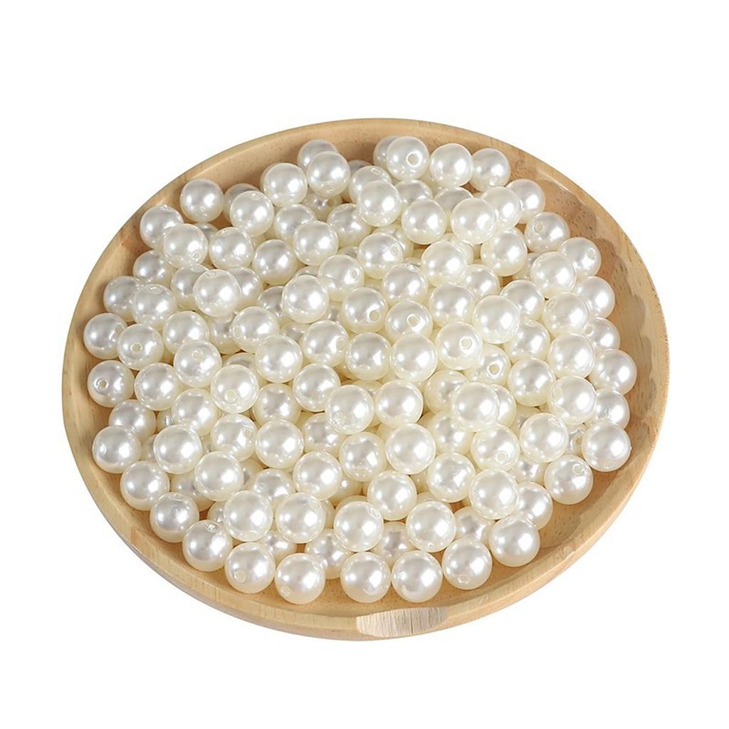 10mm-12mm White Ivory Imitation Pearls Round Pearl Spacer Loose Beads DIY Jewelry Making Necklace Bracelet Earrings Accessories