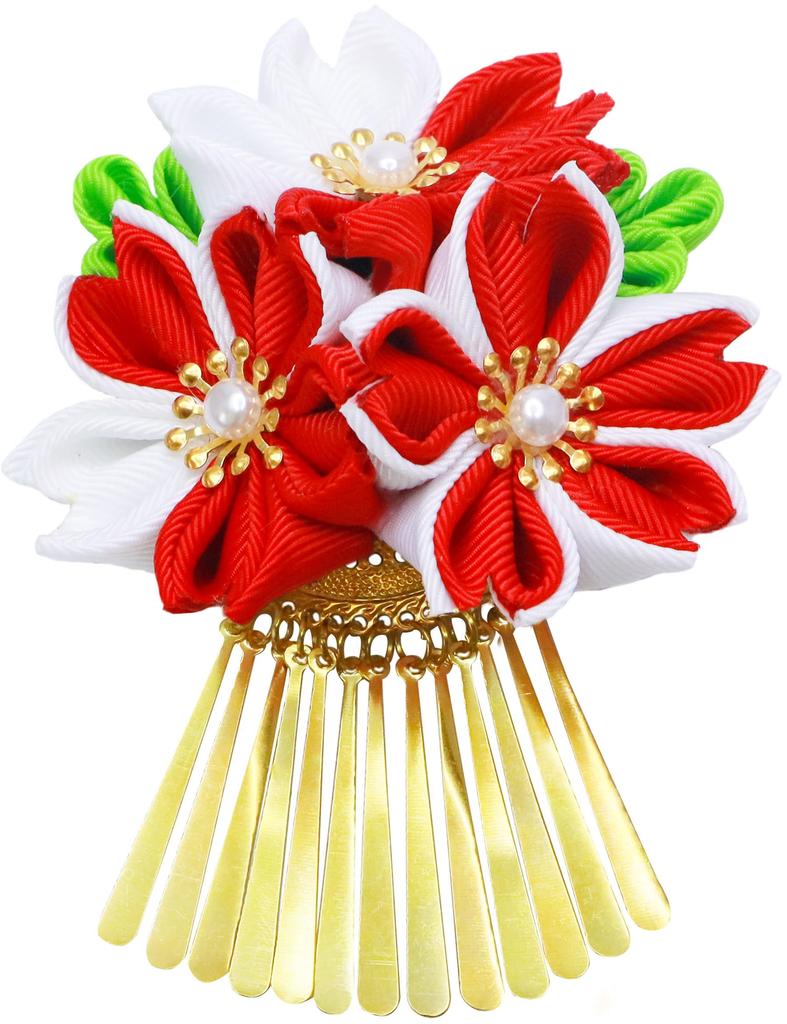 Baramoly Hair Hair Flower Design for Graduation Handmade Japanese Clothing HF2002 Ornament, Shichi-Go-San Ornament, Tsumami-Zaiku Children, Yukata,