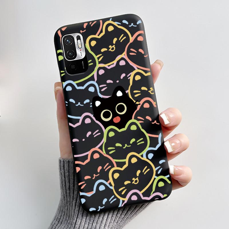For Xiaomi Redmi Note 10 JE 10T JE Casing Cute Love Rabbit Funny Black Soft Silicone Phone Case For Redmi Note10 JE Bumper Cover