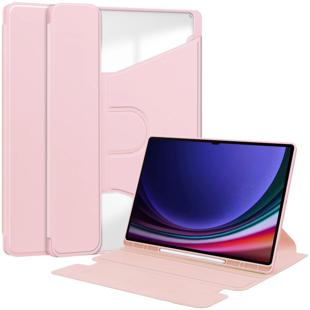 Case for Samsung Galaxy Tab S10 Ultra SM-X920 X926B S9 S8 Ultra 14.6 inch Transparent 360 PU Leather Cover with Pen Slot