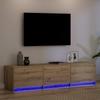TV Cabinet with LED Artisan Oak Finish 165 x 34 x 40 cm Particleboard