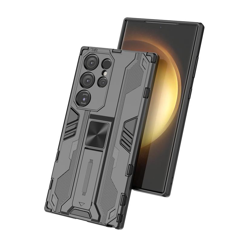 Pouzdro pro Samsung Galaxy S24 Ultra 5G s magnetickým stojánkem do auta, nárazuvzdorné brnění, zadní kryt pro Samsung S24 + Plus S 24 Ultra