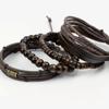 4-delat flerlagers handgjort läderarmbandsset: Retro och Mångsidig Design