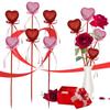 10Pcs Glitter Foam Heart Picks Stick for Valentine's Day Mother's Day Gift Vase Decoration Birthday Party Cake Toppers