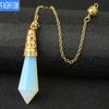 Multicolor Natural Crystal Stone Lingdang Pendant Cone Gold Plated Bronze Plated
