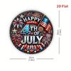 Vintage Patriotic 4th July Aluminum Tin Sign, American Flag Wall Art Decor for Home Bar Garage Man Cave, Durable Metal Plaque