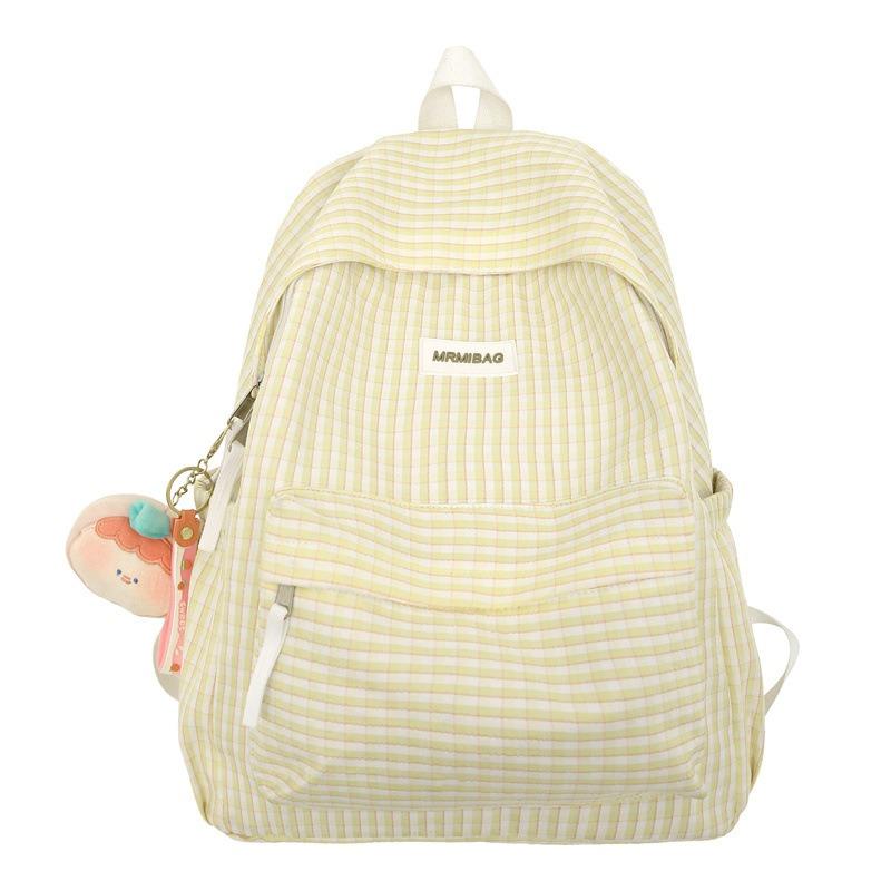 Literary plaid schoolbag female Harajuku junior high school student campus backpack fresh college student shoulders