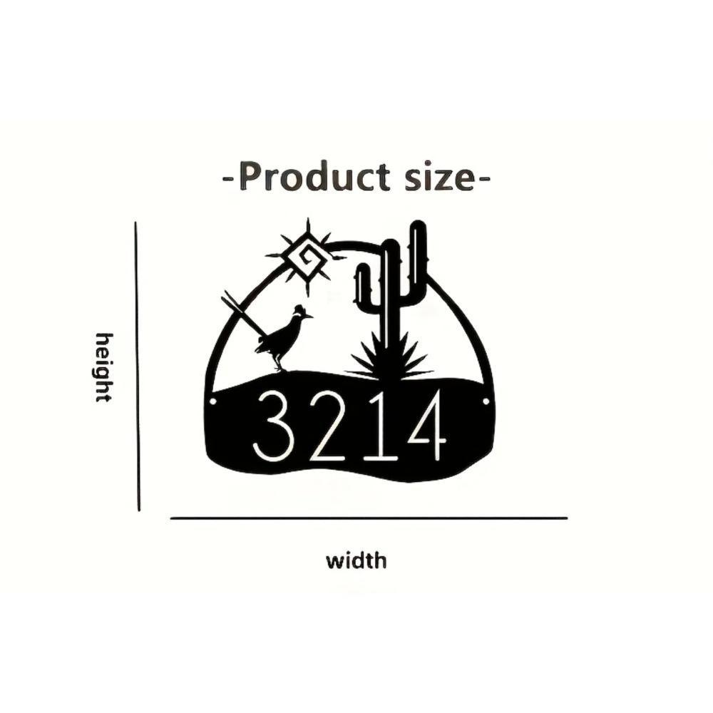 

Metal Wall Art Bird Cactus Personalized Address Sign Outdoor Waterproof
