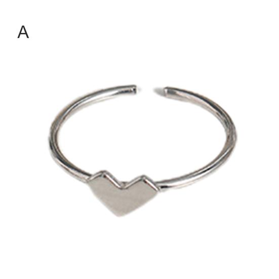 Finger Ring Hollow Out Plating Heart Jewelry Opening Adjustable Ring Valentines Day Gift