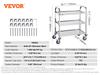 VEVOR Stainless Steel Cart 3/2/1 Layers Lab Utility Cart Medical Cart W/ Lockable Universal Wheels for Lab Clinic Kitchen Salon