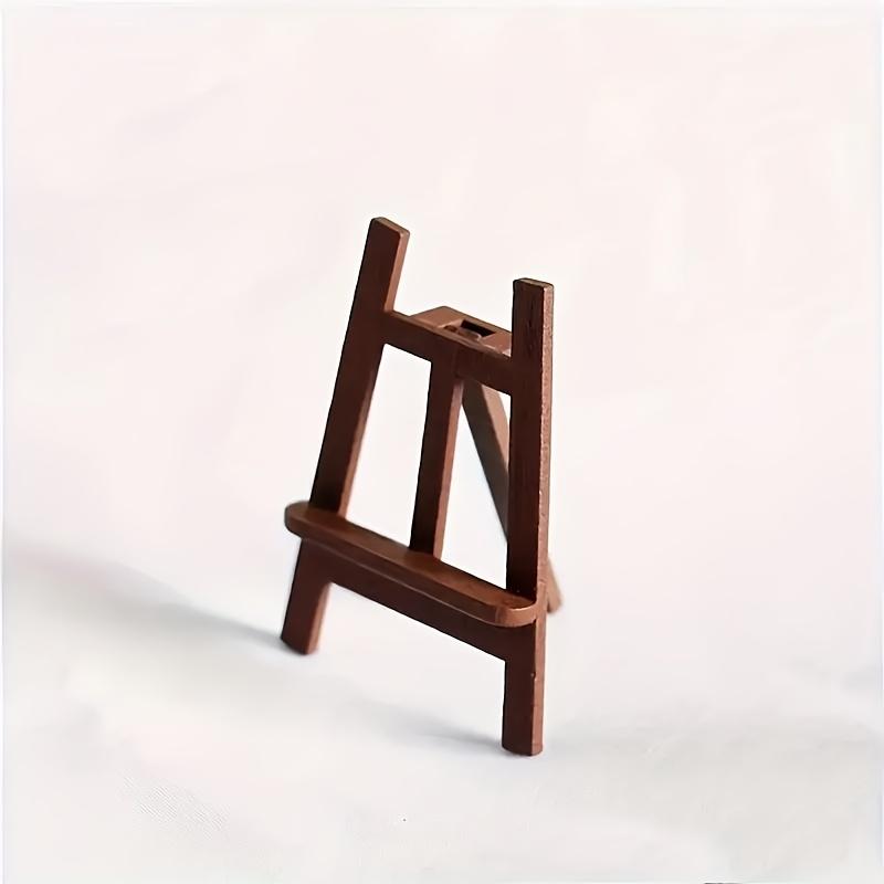 1pc Wooden Blackboard Easel with Chalk, Dollhouse Decoration, Realistic Miniature Home Goods, Art Gallery Decor