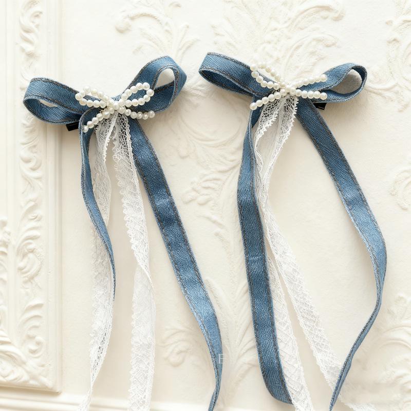 Adorable Girls  Denim Bow Hair Clip - Versatile Baby Hair Accessory