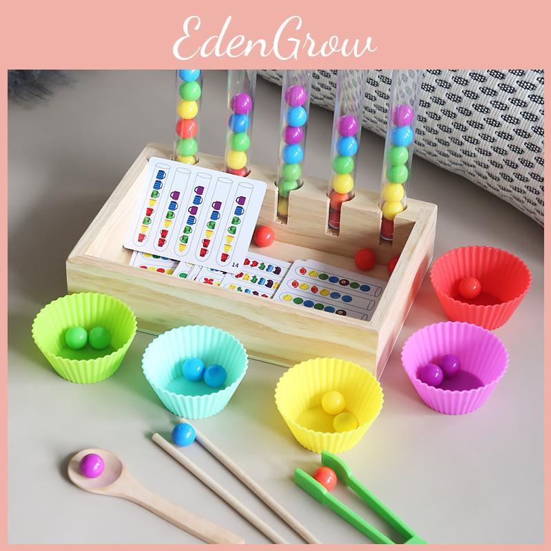 Bead Educational Wooden Clipper Toy Toddlers Fine Motor Color Development Skills