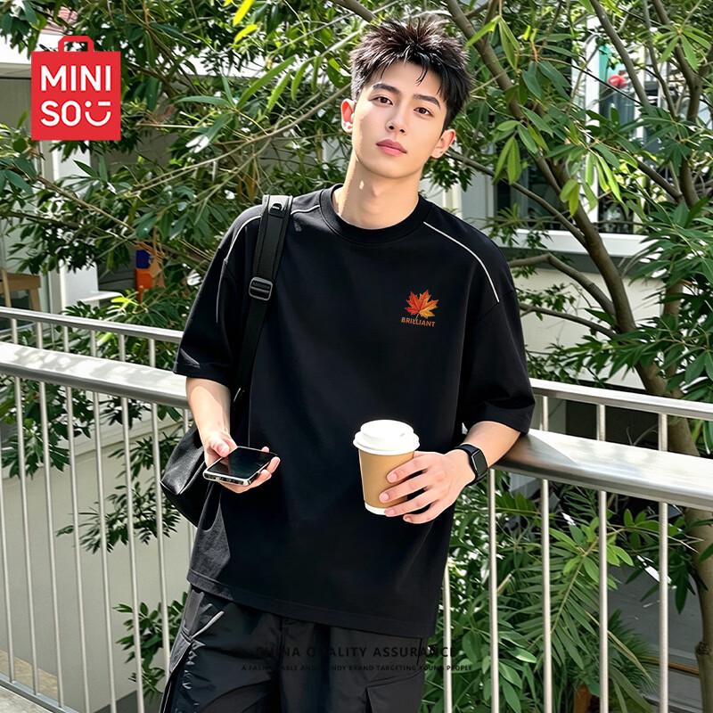 MINISO Men s Sun-Protective Quick-Dry T-Shirt 4XL чёрный