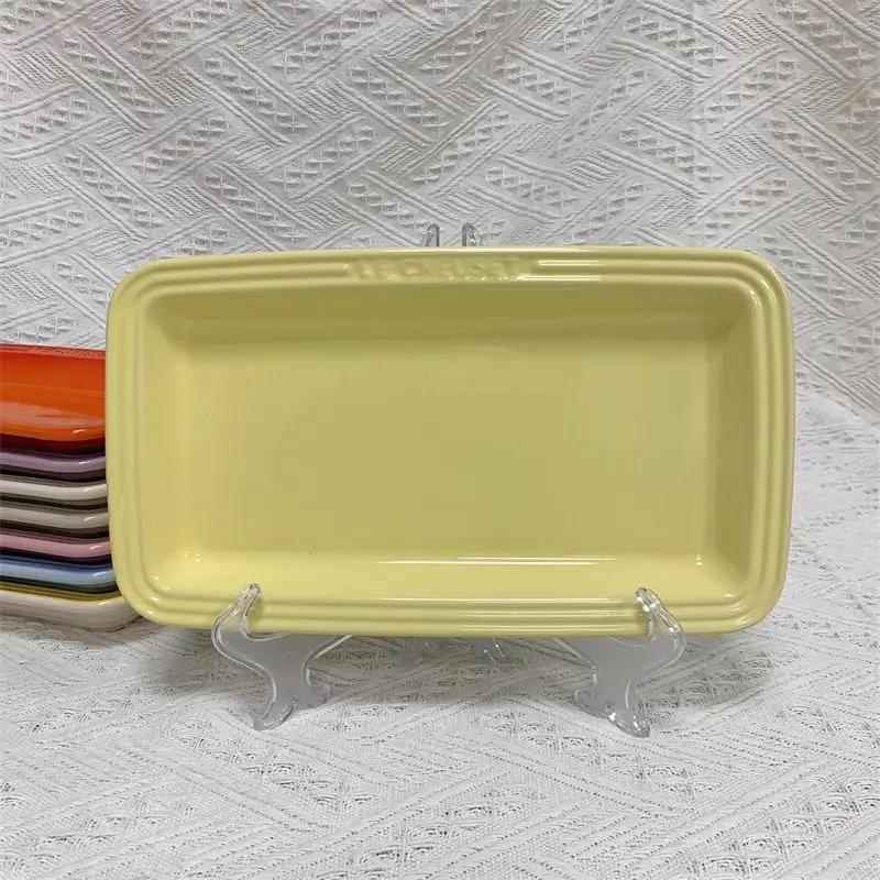 Französisches Steinzeug-Porzellan, rechteckiges Tablett, 25,4 cm, Fischteller, Pommes Frites, Knödel, Gemüsesuppe, Haushalts-Essteller