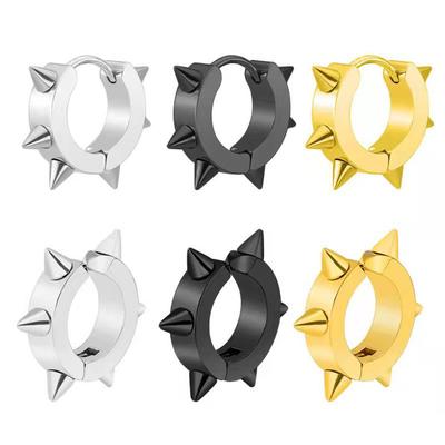 Fashion Punk Style Stainless Steel Rivet Pointed Cone Ear Buckle, Personalized Earrings, Earclips Without Ear Piercings