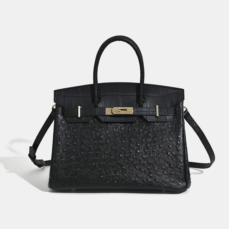 Large-capacity Genuine Leather Handbag, High-end Style