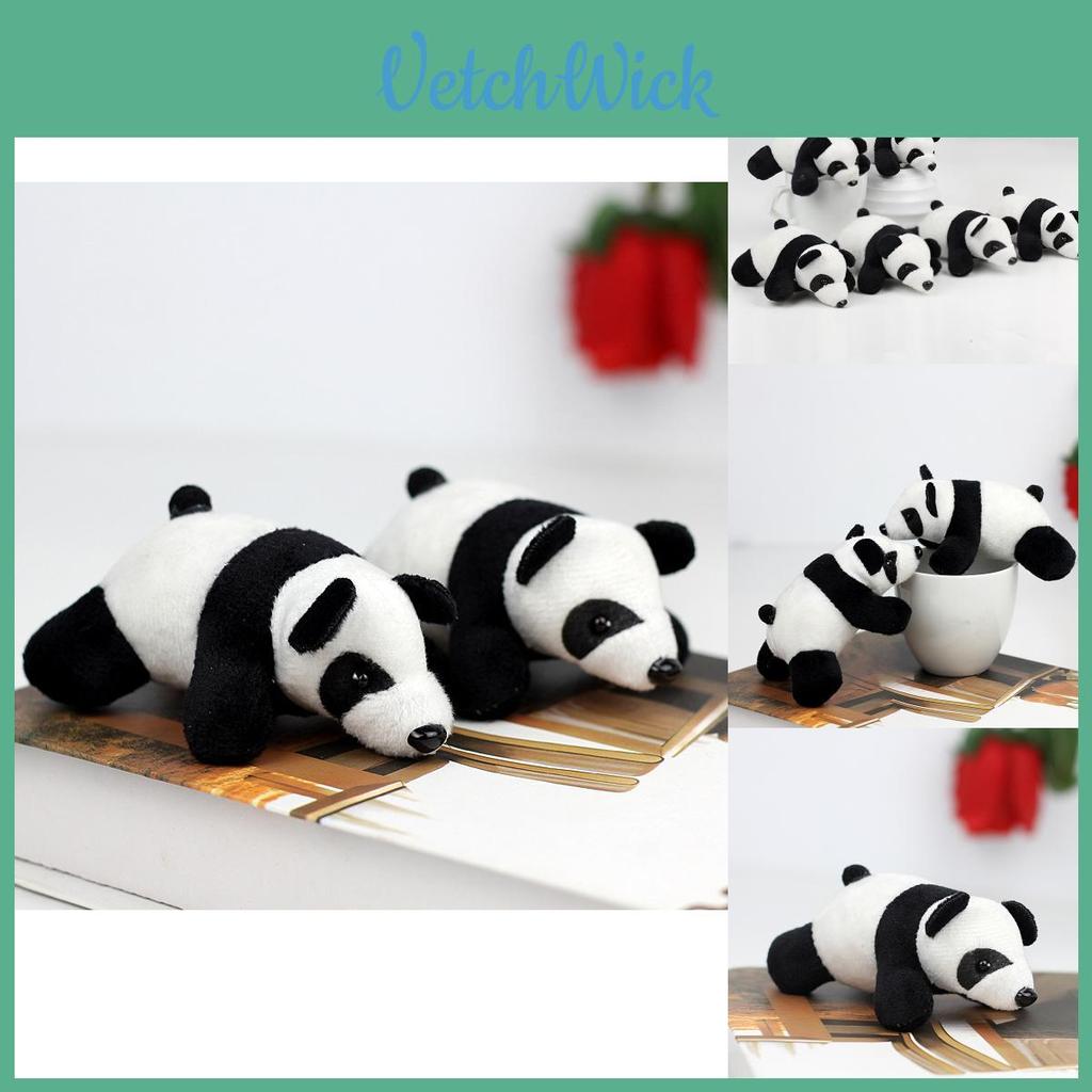 Adorable Plush Panda Keychain 10cm Soft Short Plush Toy With Pp Cotton Filling