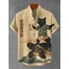 Men's Short-sleeved Shirt, Summer Best-seller, Street Style Men's Top, 3D Printed Linen Cardigan, Fashionable Hawaiian Shirt