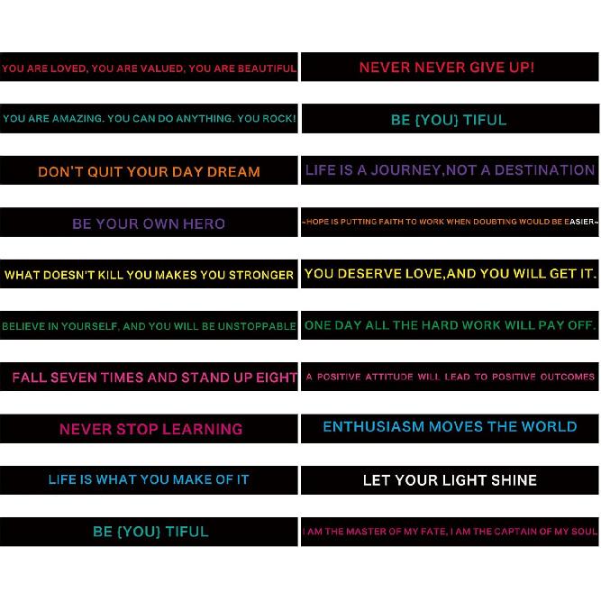 60 Pieces Motivational Quote Rubber Wristbands Colored pirational Silicone Bracelets Stretch Unisex Wristbands for Women Men Gifts, 20 Styles (Dark