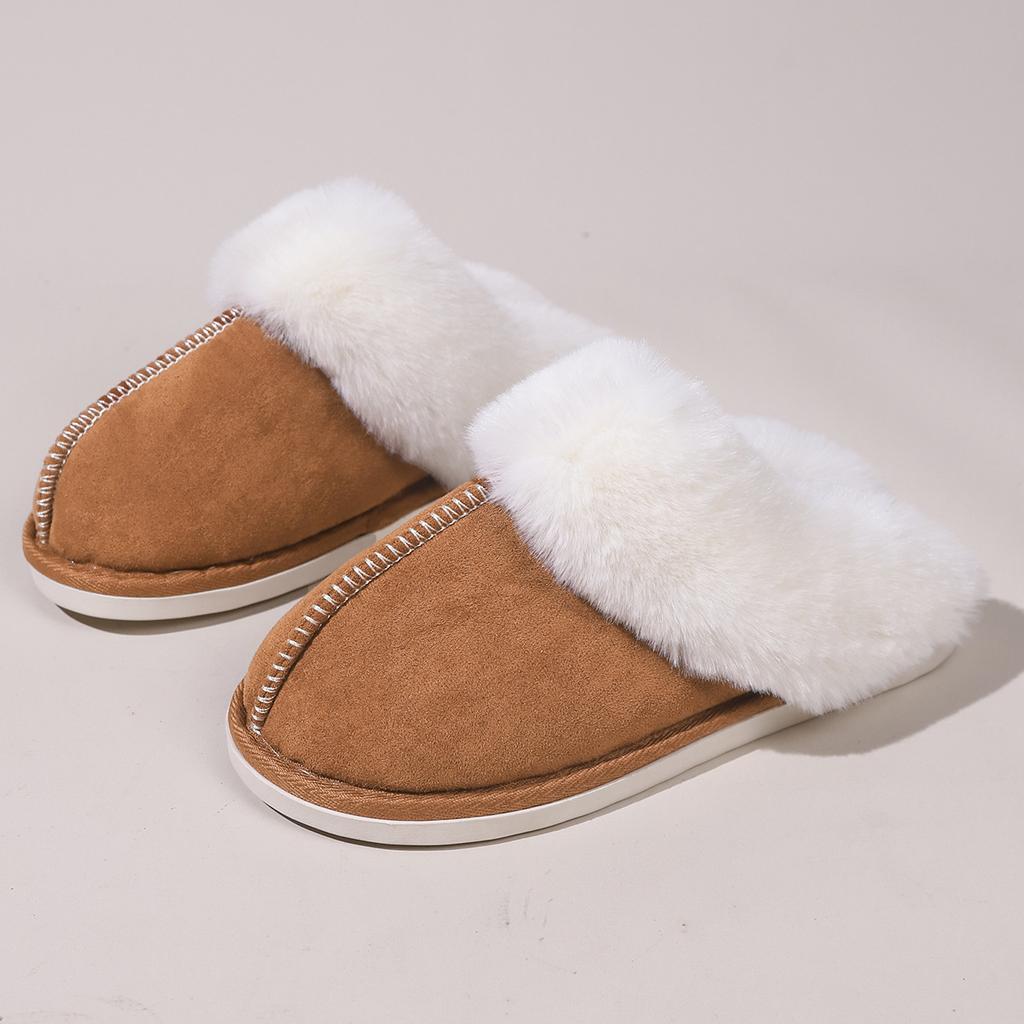 Fashion 2025 Winter Warm Fur Indoor Home Slippers Women Fluffy Comfort Soft Bedroom Slippers for Couples Flat Non Slip House Shoes Woman