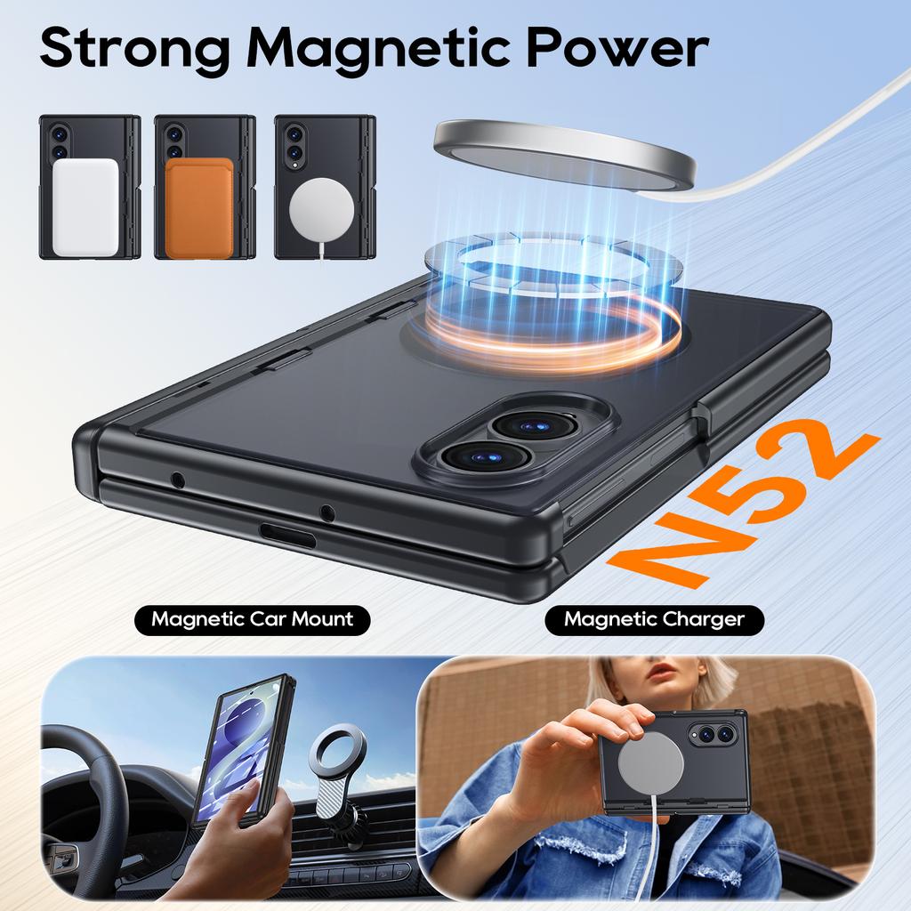 Samsung Galaxy Z Fold 8 Protective Case with Full Hinge Protection and Magnetic Ring Hidden Kickstand-Black