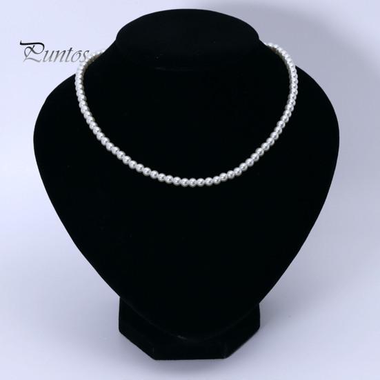 4/5/8/10mm Women Necklace Beaded Elegant Temperament Noble Dainty Luxury High Gloss Faux Pearl Clavicle Necklace Fashion Jewelry