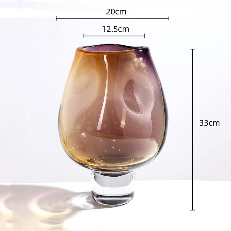 Glass Vase Colored Gradient Transparent Glass Bottle Flower Vase Tall Terrarium Flower Arrangement Home Decoration Accessories