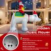 7FT Santa Claus Inflatable Decoration LED Lights Santa Riding Bear Shaking Head Blow Up Model With Music Recording Xmas Party