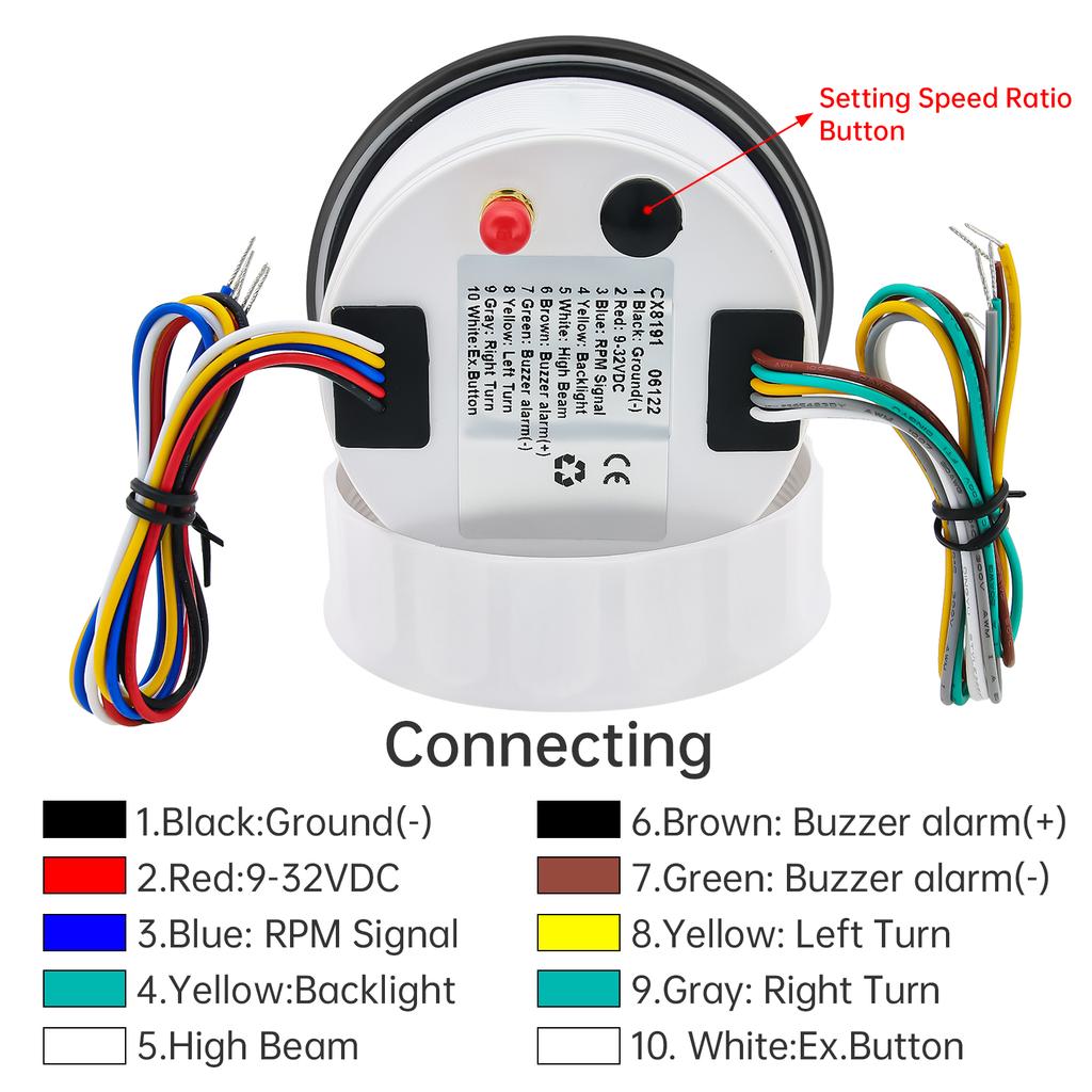 120KMH 200KMH GPS Speedometer Gauge+Tachometer 8000 RPM 85mm Dual Gauge Odometer  with GPS Antenna Turn Light Auto Yacht 9-32V