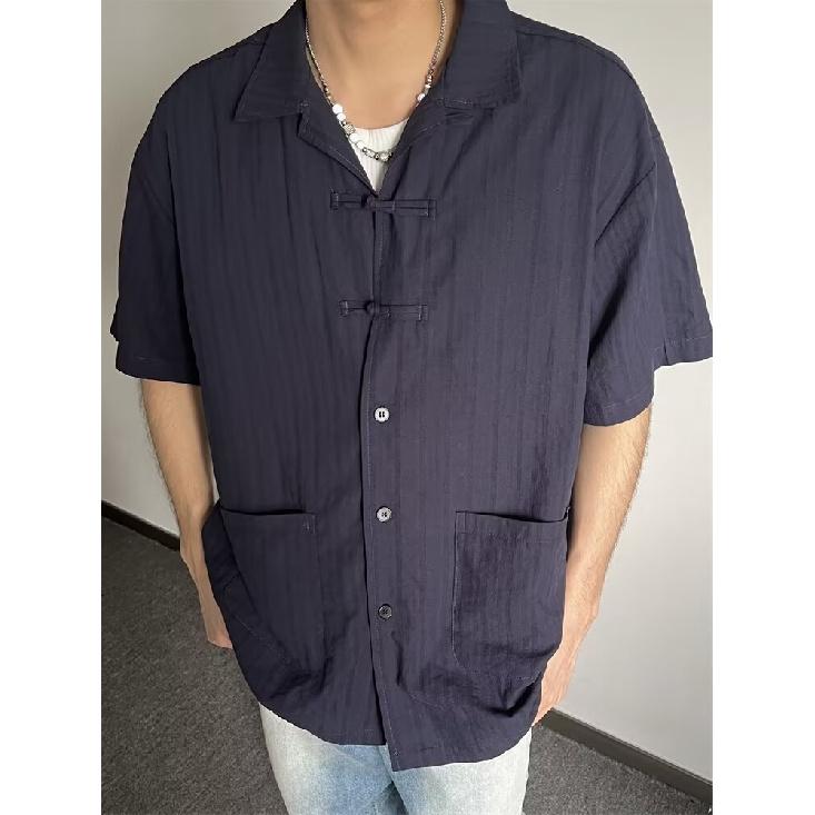 Îmbrăcăminte de vară Cămașă casual retro pentru bărbați Studențească Largă Design de nișă Amuzant Nou Top pentru bărbați pentru purtare în aer liber