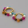 Crystal Earring For Women Boho Jewelry Trendy Natural Stone Pearl Jewellery Bohemian Ear Ring Gold Circle Hoop Earrings