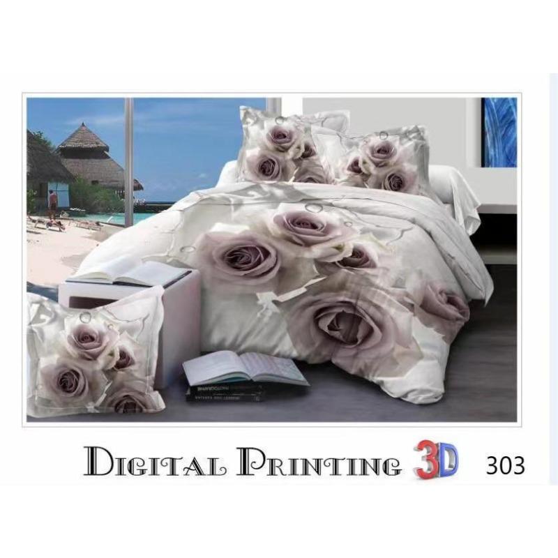 3D Bed Sheet Three-Piece Large Board Flower Active Printing And Dyeing Bedding Low Price