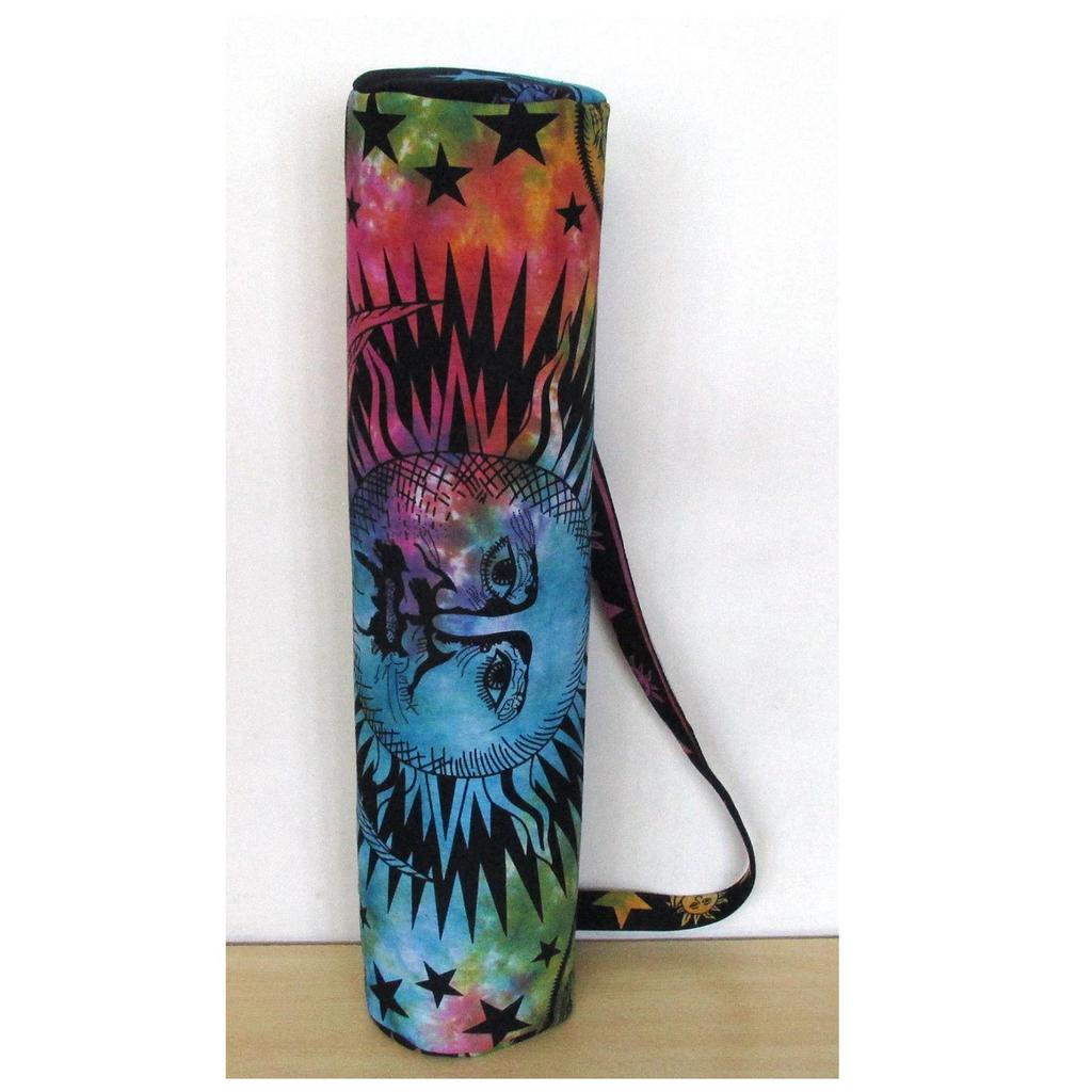 Multi Color Moon Pattern Mandala Yoga Mat Bag Adjustable Strap, Indian Yoga Mat Bag, Handmade Sport Gym Bag, Carrier Bag, Pilates Bag