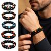 Casual Daily Wear Wrist Jewelry Natural Obsidian Stone Bracelet for Men, 8mm Rock Beaded Versatile Fashion Accessories Men Stretch Bracelet, Stackable