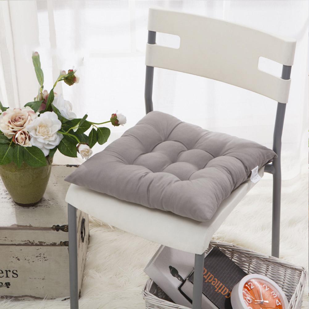4pcs Natural Dining Cushion Chair Pads Thick Premier Cotton Fabric Cover (gray)40*40cm#0