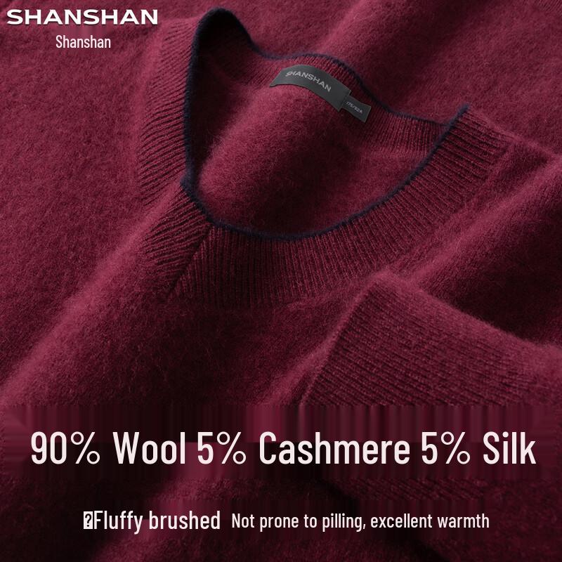 SHANSHAN Men's Merino Wool & Cashmere Blend Sweater