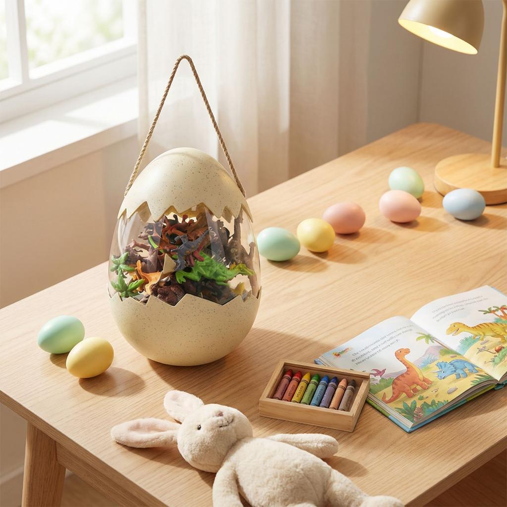 Easter Dino Egg Toy - Hatchable Dinosaur Animal Figures, Surprise Egg With Play Set For Kids & Collectors