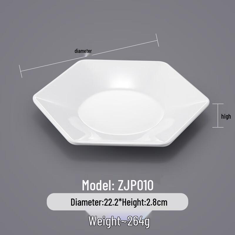 Square White Melamine Restaurant Plate
